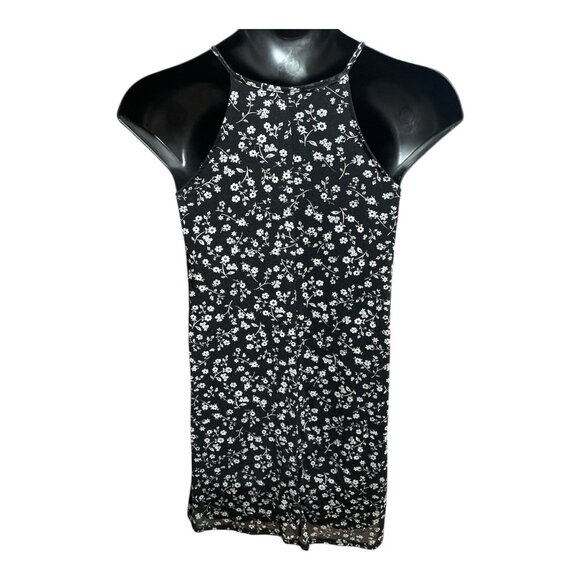 Dress Size Small Black White Floral Spaghetti Strap Boho - Picture 2 of 3